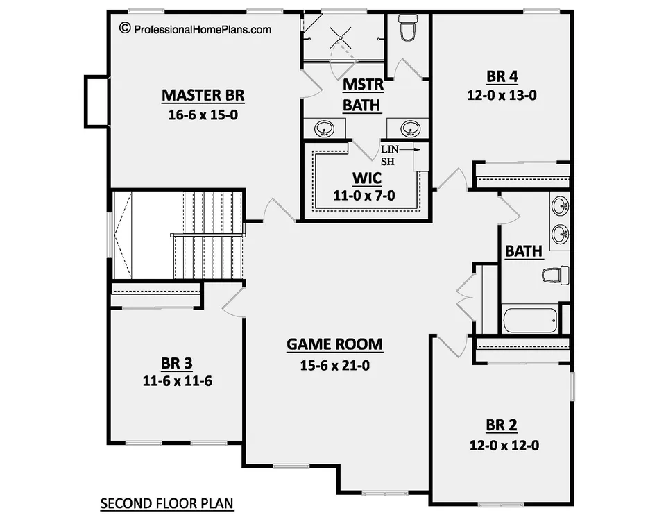 The Harbor Springs second level floor plan